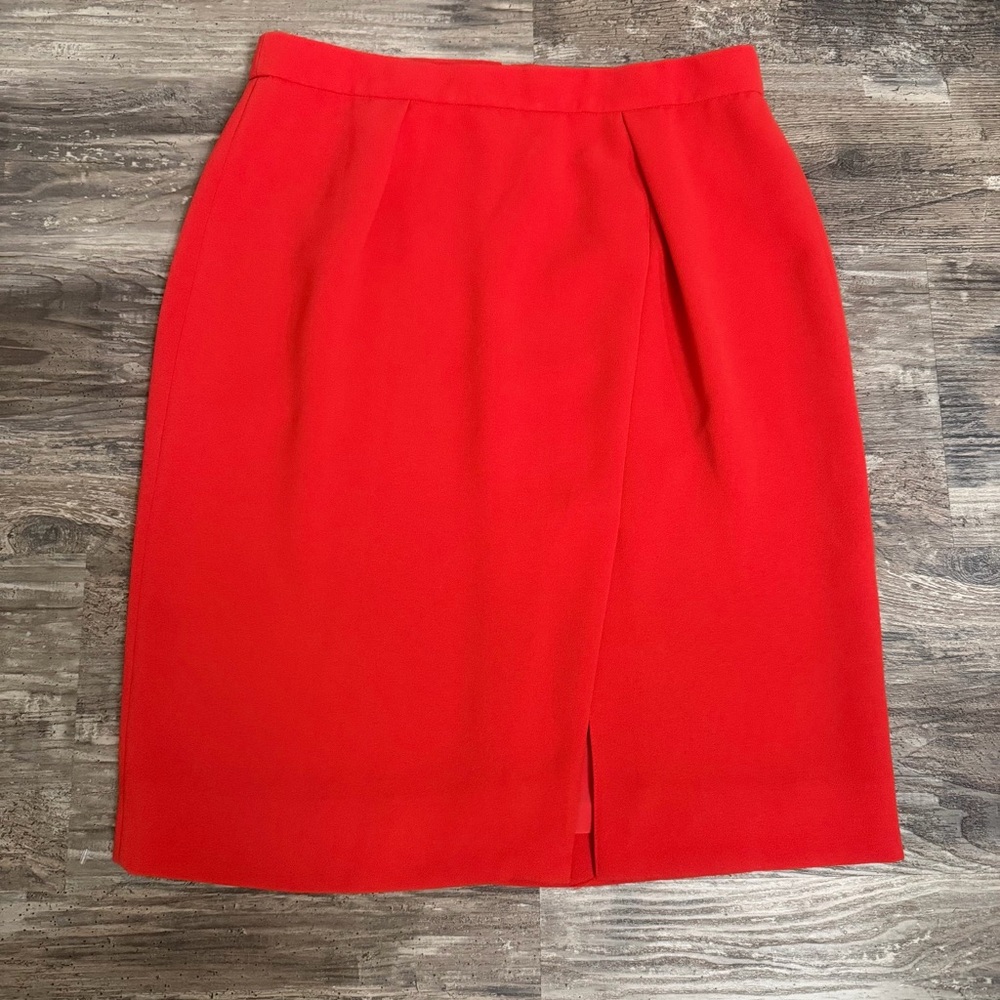 J. Crew Women’s Red Orange Front-Slit Skirt Size 6